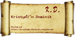 Kristyán Dominik névjegykártya